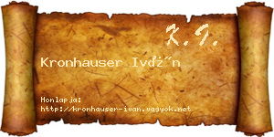 Kronhauser Iván névjegykártya